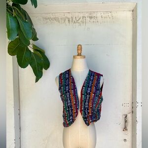 Vintage 90’s embroidered Bohemian Vest